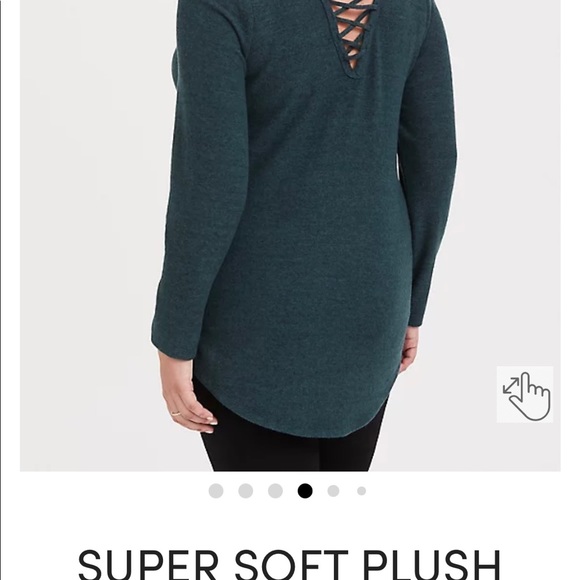 NWT TORRID GREEN LATTICE BACK TUNIC SZ 10 - Picture 2 of 2